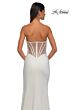 La Femme 32849 Asymmetric Neckline Illusion Back Dress