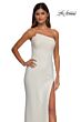 La Femme 32849 Asymmetric Neckline Illusion Back Dress