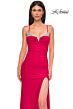 La Femme 32851 Embellished Neckline Lace-Up Ruched Dress