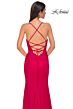 La Femme 32851 Embellished Neckline Lace-Up Ruched Dress