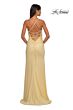 La Femme 32851 Embellished Neckline Lace-Up Ruched Dress