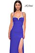 La Femme 32851 Embellished Neckline Lace-Up Ruched Dress