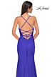 La Femme 32851 Embellished Neckline Lace-Up Ruched Dress