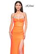 La Femme 32851 Embellished Neckline Lace-Up Ruched Dress