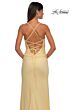 La Femme 32851 Embellished Neckline Lace-Up Ruched Dress