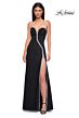 La Femme 32854 High Slit Strapless Embellished Dress