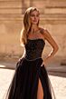 La Femme 32856 Basque Waist Embellished Corset Dress