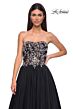 La Femme 32862 Floral Corset High Slit Strapless Dress