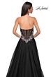 La Femme 32862 Floral Corset High Slit Strapless Dress