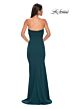 La Femme 32863 Criss Cross Bust High Slit Strapless Dress