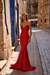 La Femme 32872 Lace-Up Back Strapless Sweetheart Neckline Dress