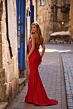 La Femme 32872 Lace-Up Back Strapless Sweetheart Neckline Dress