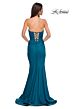 La Femme 32872 Lace-Up Back Strapless Sweetheart Neckline Dress