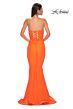 La Femme 32872 Lace-Up Back Strapless Sweetheart Neckline Dress
