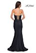 La Femme 32872 Lace-Up Back Strapless Sweetheart Neckline Dress