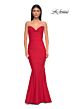 La Femme 32872 Lace-Up Back Strapless Sweetheart Neckline Dress