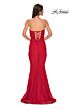 La Femme 32872 Lace-Up Back Strapless Sweetheart Neckline Dress