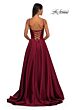 La Femme 32878 Floral Neckline Lace-Up Corset Dress