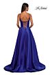 La Femme 32878 Floral Neckline Lace-Up Corset Dress