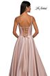 La Femme 32878 Floral Neckline Lace-Up Corset Dress