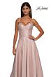 La Femme 32878 Floral Neckline Lace-Up Corset Dress