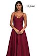 La Femme 32878 Floral Neckline Lace-Up Corset Dress