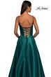 La Femme 32878 Floral Neckline Lace-Up Corset Dress