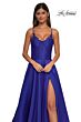 La Femme 32878 Floral Neckline Lace-Up Corset Dress