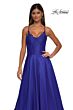 La Femme 32878 Floral Neckline Lace-Up Corset Dress