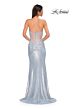 La Femme 32886 Illusion Back Strapless Metallic Dress