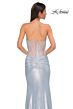 La Femme 32886 Illusion Back Strapless Metallic Dress