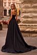 La Femme 32893 Side Pockets High Slit Strapless Dress