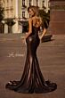 La Femme 32897 Illusion Back Sweetheart Neck Metallic Dress