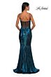 La Femme 32897 Illusion Back Sweetheart Neck Metallic Dress