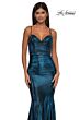 La Femme 32897 Illusion Back Sweetheart Neck Metallic Dress
