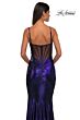 La Femme 32897 Illusion Back Sweetheart Neck Metallic Dress