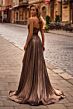 La Femme 32899 Pleated Top High Slit Strapless Dress
