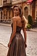 La Femme 32899 Pleated Top High Slit Strapless Dress