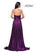 La Femme 32899 Pleated Top High Slit Strapless Dress