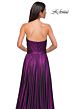 La Femme 32899 Pleated Top High Slit Strapless Dress