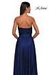 La Femme 32899 Pleated Top High Slit Strapless Dress