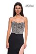 La Femme 32910 Rhinestone Bodice High Slit Strapless Dress