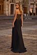 La Femme 32912 Floral Corset Sheer Back Dress