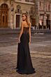 La Femme 32912 Floral Corset Sheer Back Dress