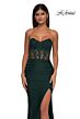 La Femme 32912 Floral Corset Sheer Back Dress