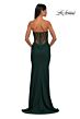 La Femme 32912 Floral Corset Sheer Back Dress