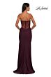La Femme 32912 Floral Corset Sheer Back Dress