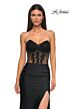 La Femme 32912 Floral Corset Sheer Back Dress