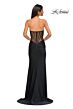 La Femme 32912 Floral Corset Sheer Back Dress