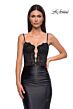 La Femme 32916 Lace Corset Plunging Neck Dress